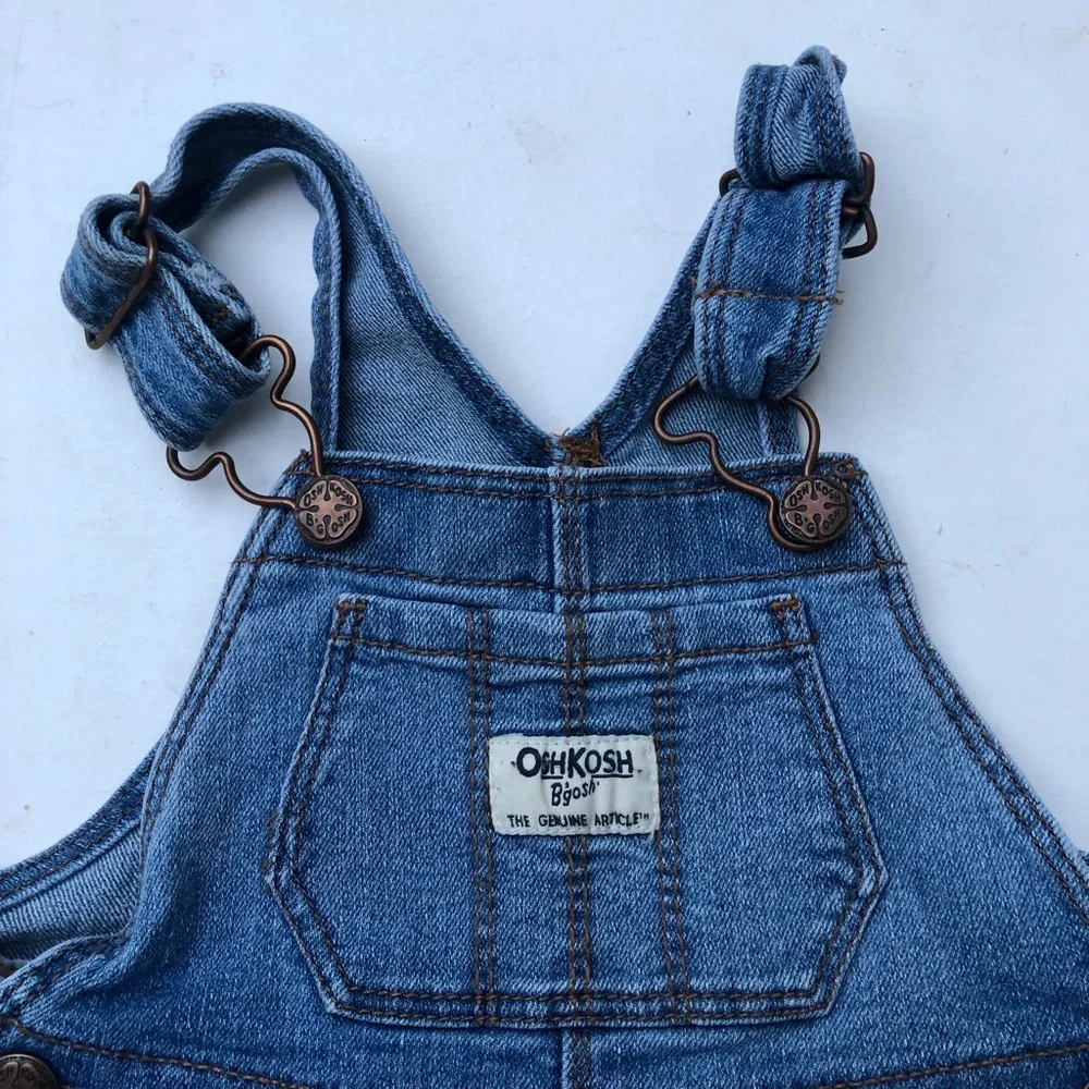 OshKosh B'Gosh Denim Floral Overall Dress 18M